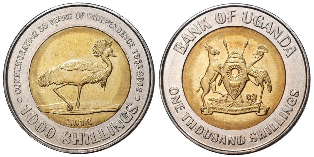 1000 шиллингов Уганды 2012