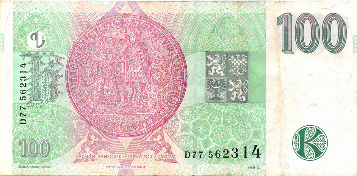 100 крон Чехии 1997