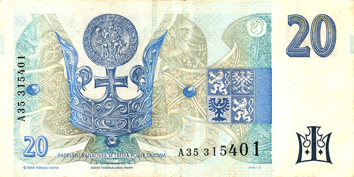 20 крон Чехии 1994