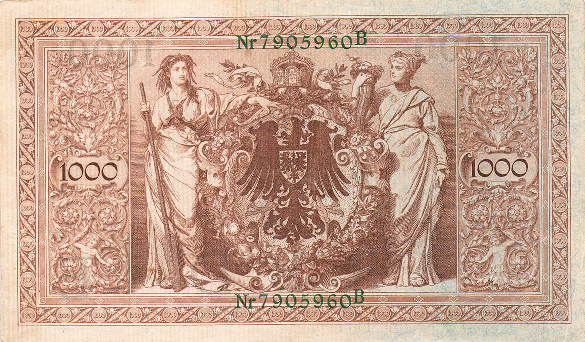 Кайзеровская Германия. 1000 марок 21. April 1910
