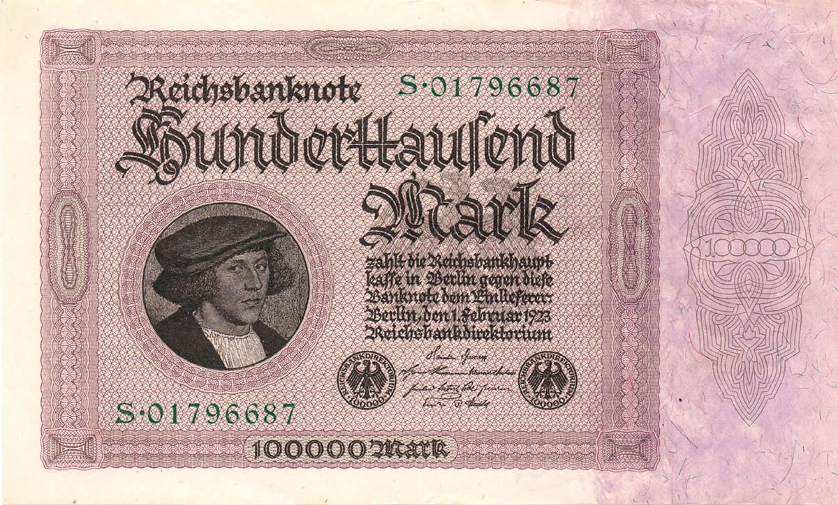 100 000 марок Веймарской Республики 1923