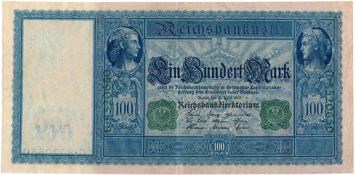 Кайзеровская Германия. 100 марок 21. April 1910.