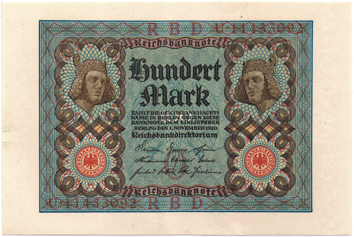100 марок 1920 года Веймарской Республики