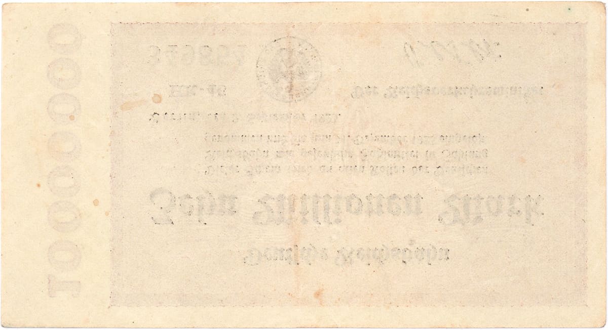 10 000 000 марок Deutsche Reichsbahn 1923