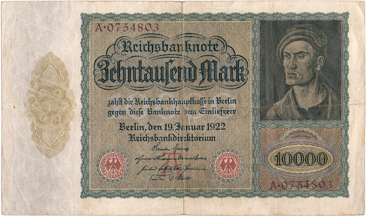 10 000 марок Веймарской Республики 1922
