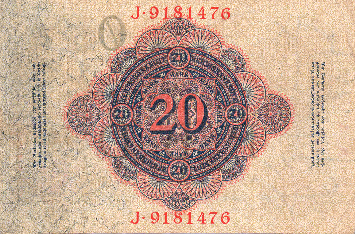 Кайзеровская Германия. 20 марок 19. Februar 1914