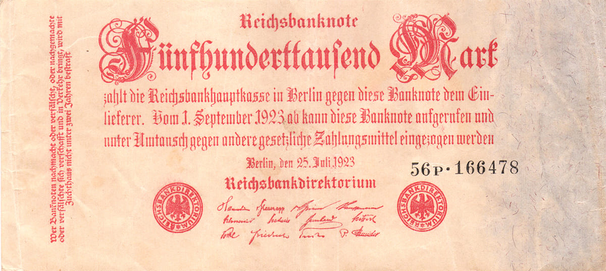 500 000 марок 1923 года Веймарской Республики