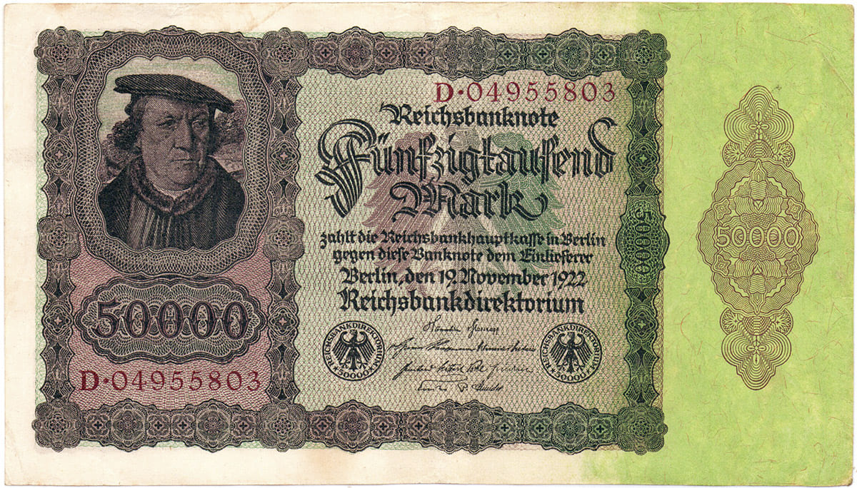 50 000 марок Веймарской Республики 1923