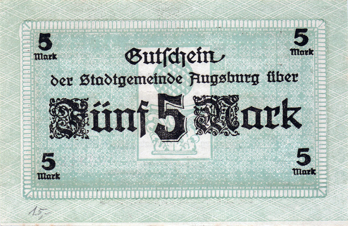 5 марок 1918 Stadtgemeinde Augsburg