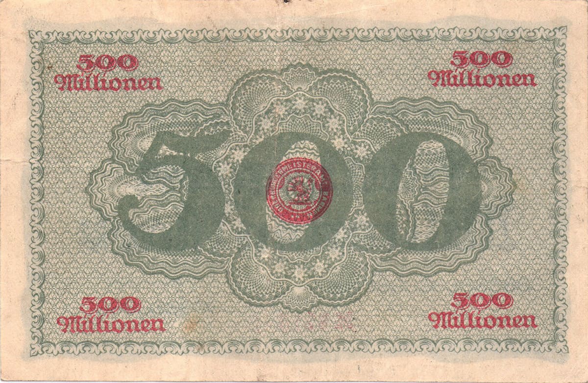 500 000 000 марок 1923 Stadt Barmen