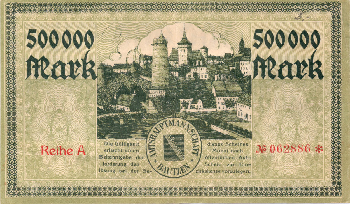 500 000 марок 1923 Bezirksverband der Amtshauptmannschaft Bautzen