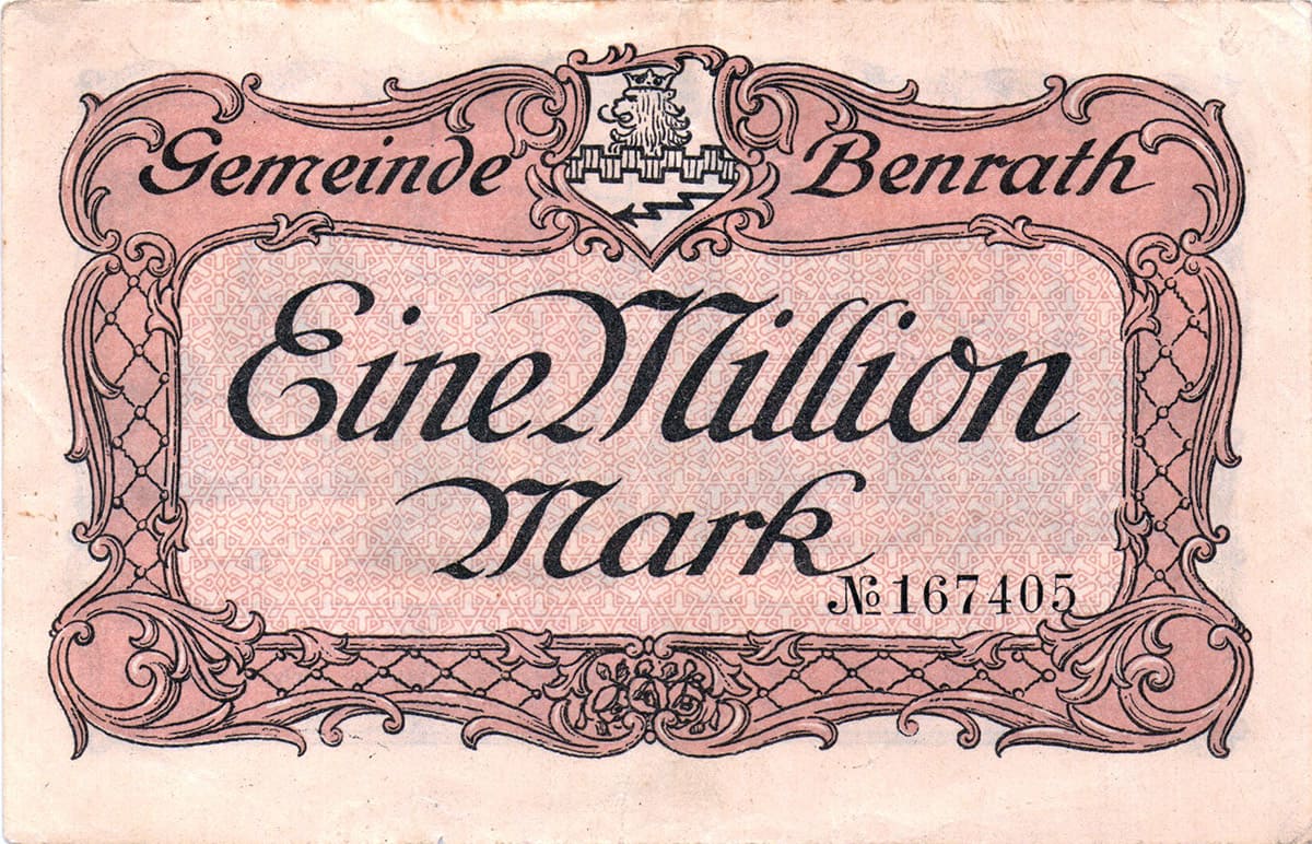 1 000 000 марок 1923 Gemeinde Benrath