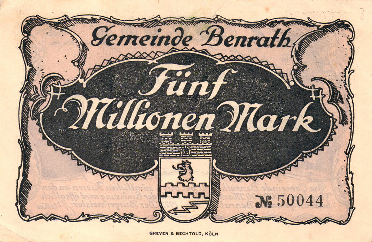5 000 000 марок 1923 Gemeinde Benrath