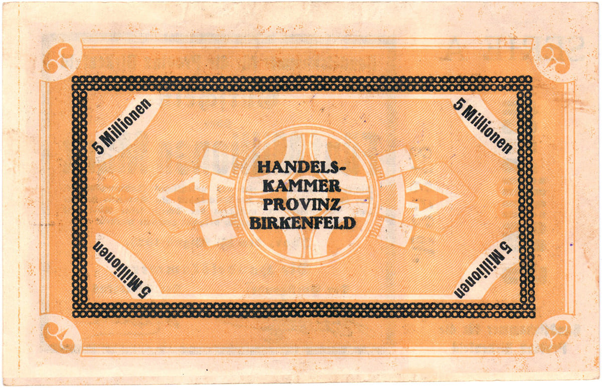 5 000 000 Mark 1923 Handelskammer fur die Provinz Birkenfeld