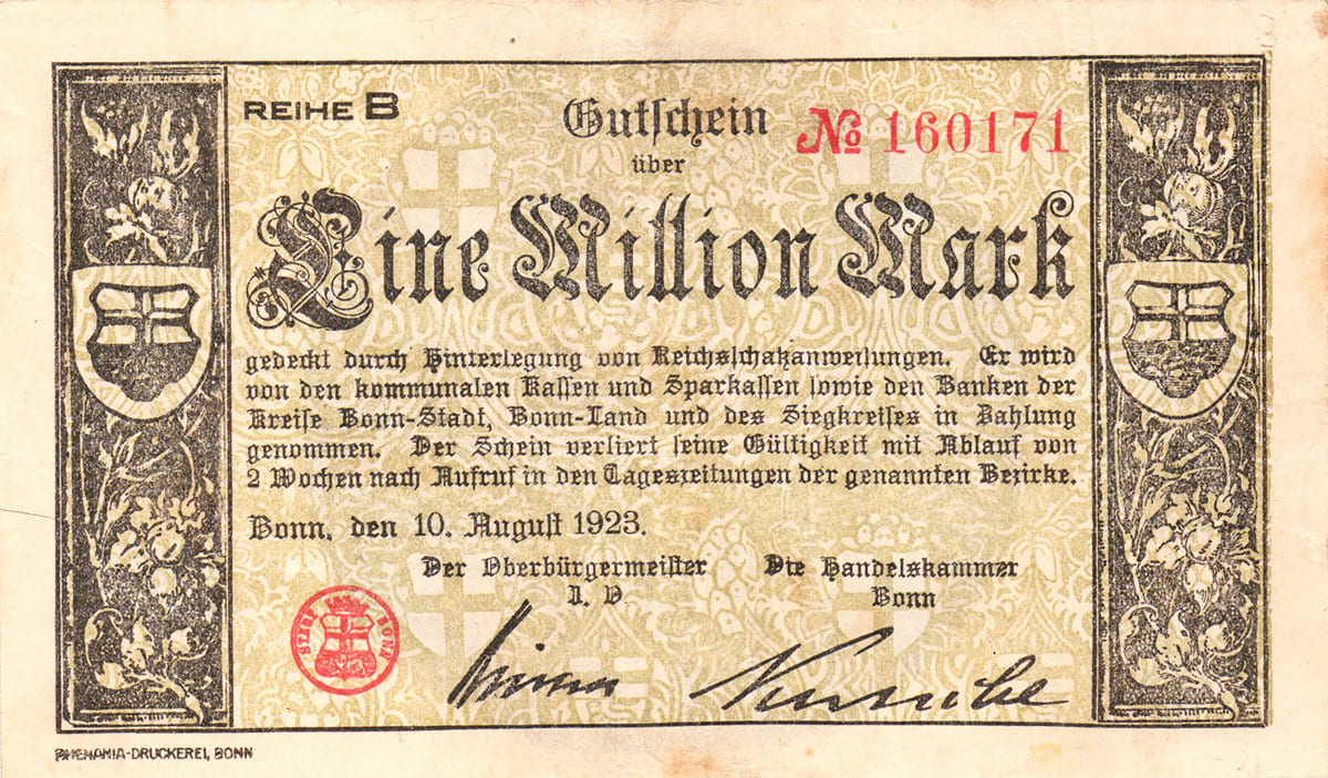 1 000 000 марок 1923 Landkreis Bonn und Siegkreis