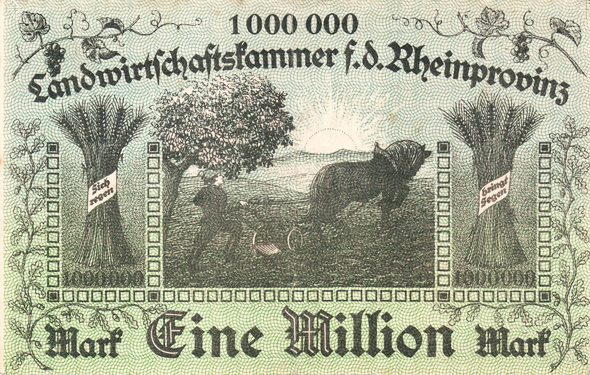 1 000 000 марок 1923 Landwirtschaftskammer für die Rheinprovinz