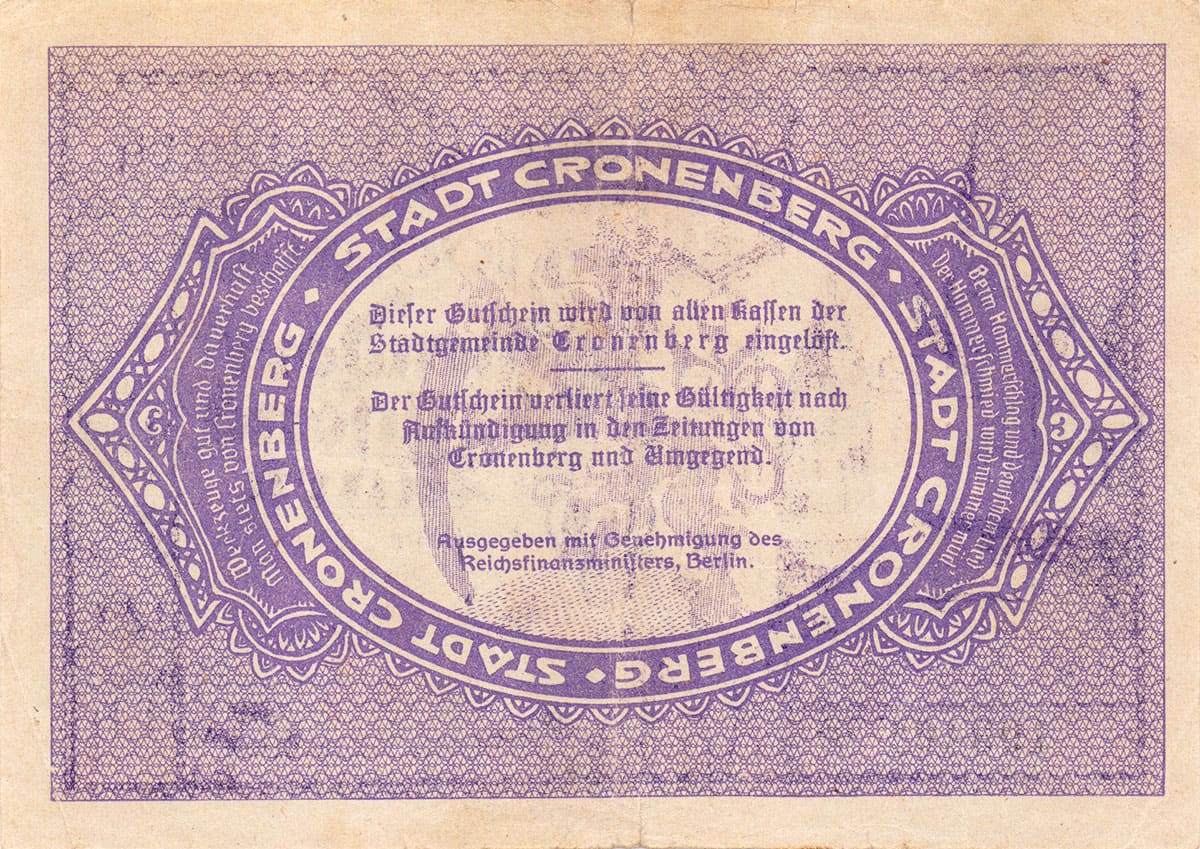100 000 марок 1923 Stadt Cronenberg