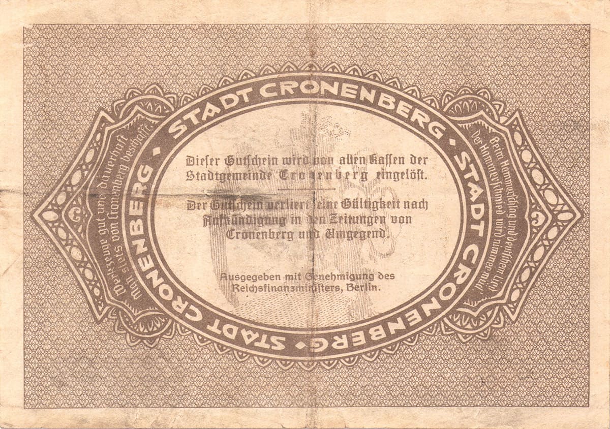 20 000 марок 1923 Stadt Cronenberg