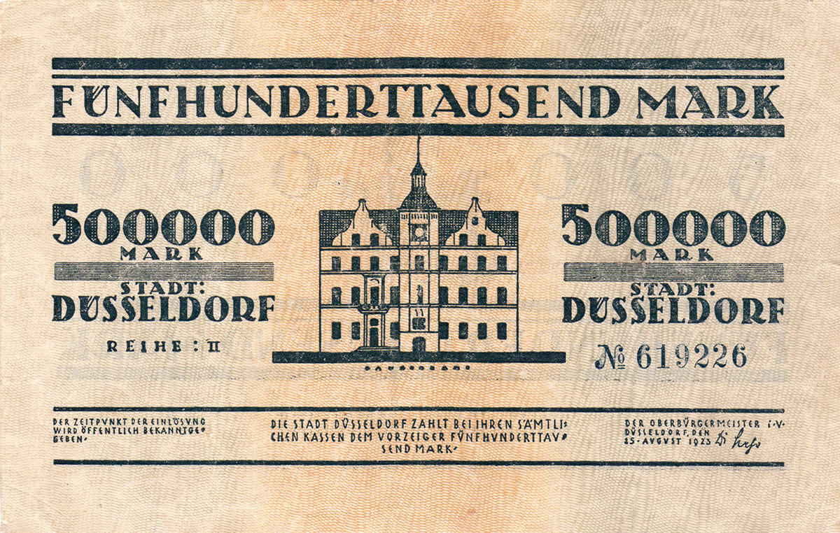 500 000 марок 1923 Stadt Düsseldorf 