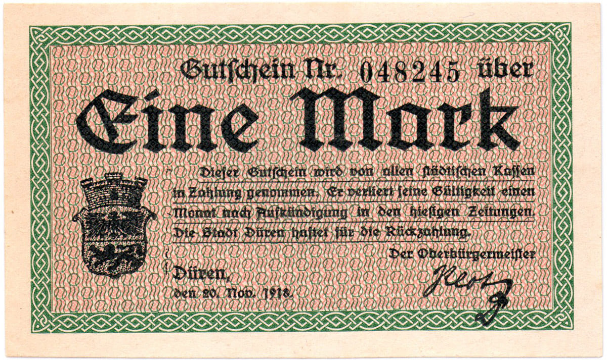 1 марка 1918 Stadt Düren