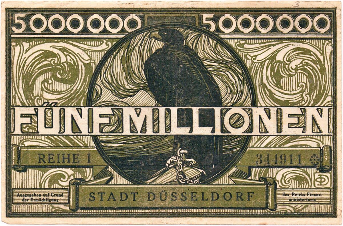 5 000 000 марок 1923 Stadt Düsseldorf  