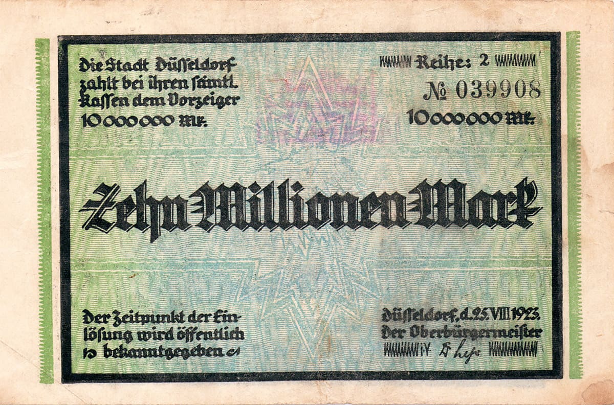 10 000 000 марок 1923 Stadt Düsseldorf 