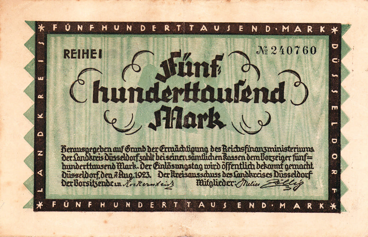 500 000 марок 1923 Landkreis Düsseldorf 