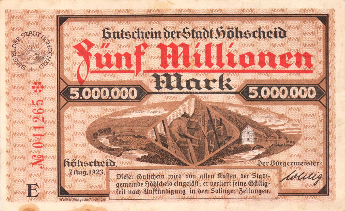 5 000 000 марок 1923 Stadt Herscheid