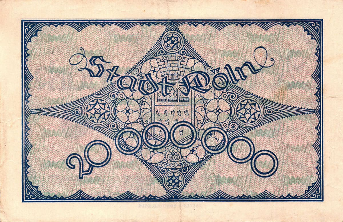 20 000 000 марок 1923 Stadt Köln