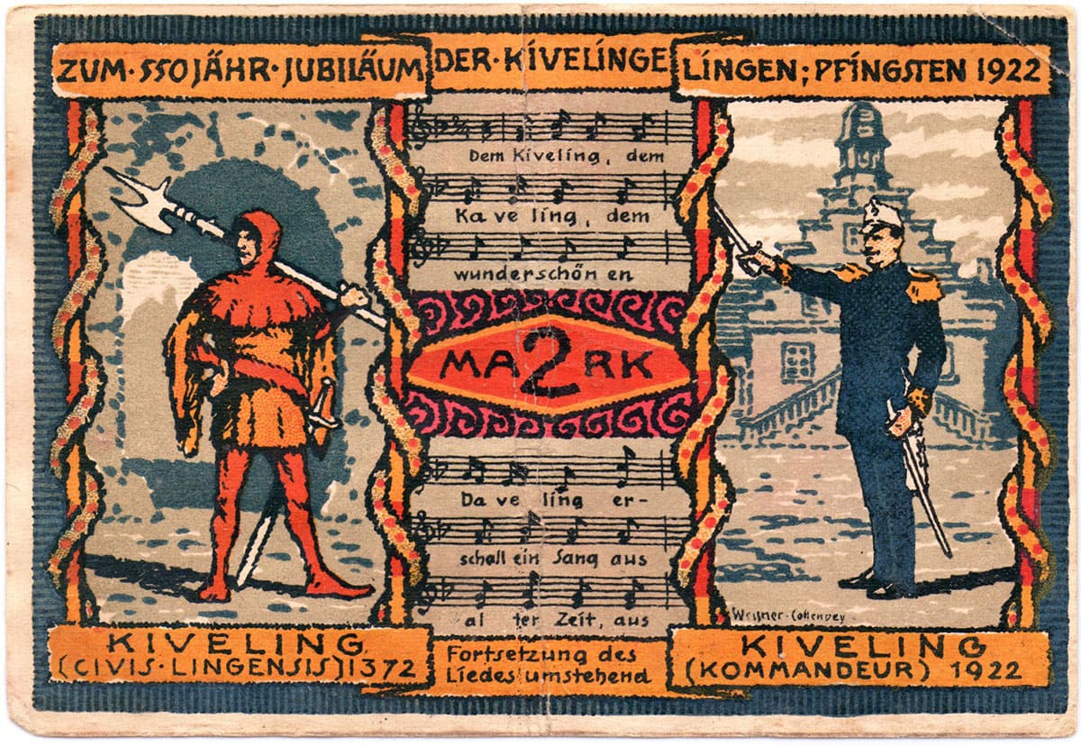 2 марки 1922 Stadt Lingen