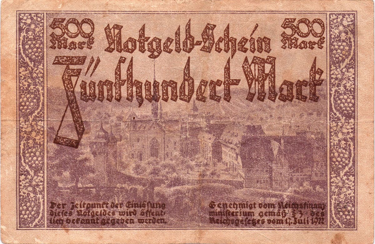 500 марок 1922 Amtskörperschaft Maulbronn