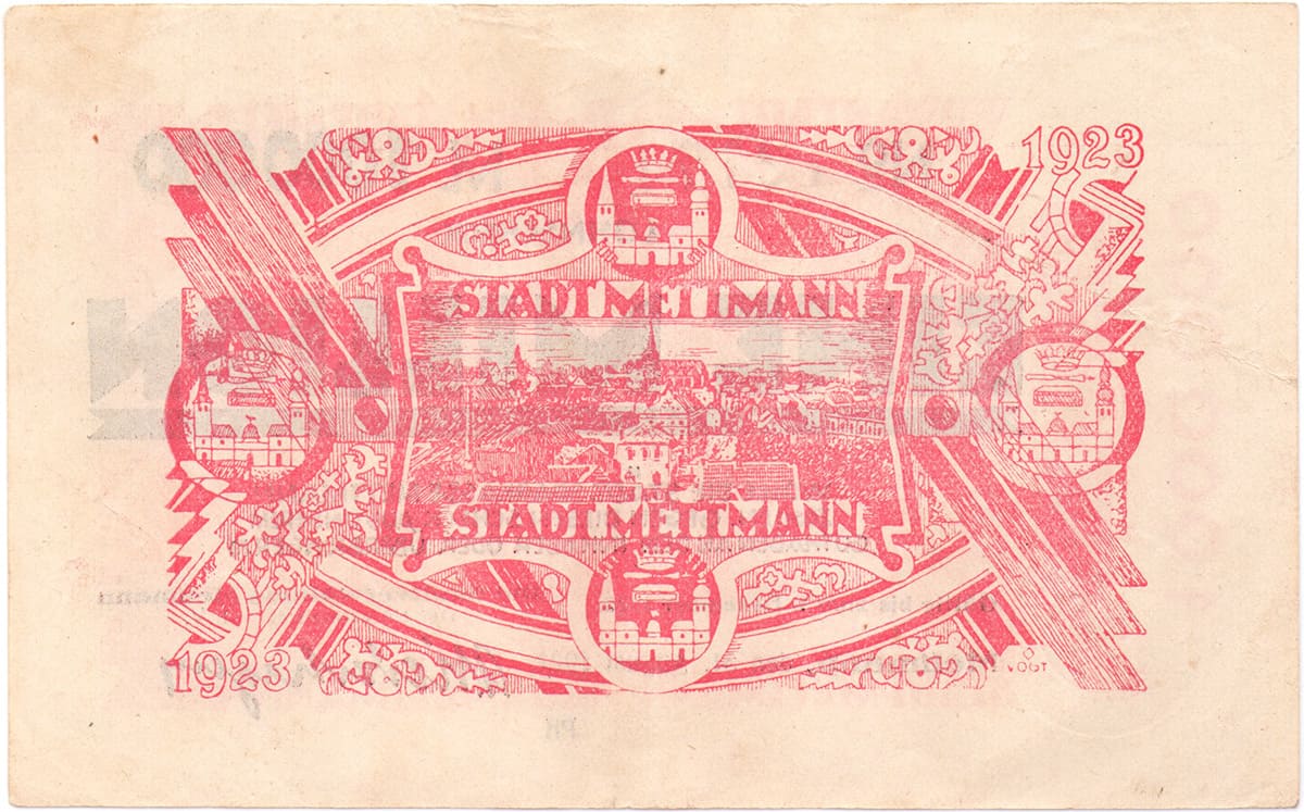 1 00 000 000 марок 1923 Stadt Mettmann