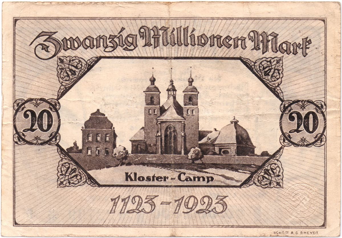 20 000 000 марок 1923 Verein der Bergwerke am linken Niederrhein e.V.