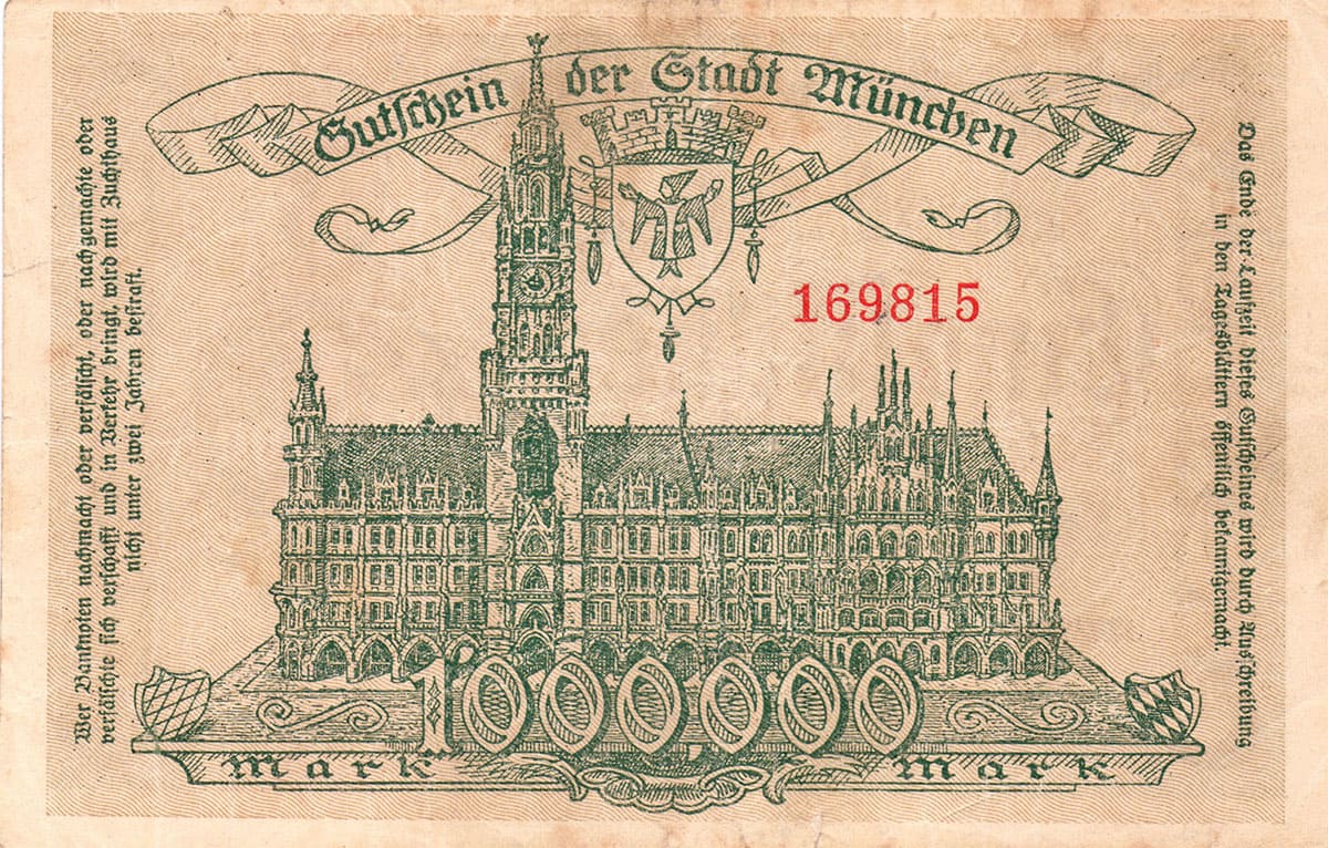 1 000 000 марок 1923 Stadt Munchen