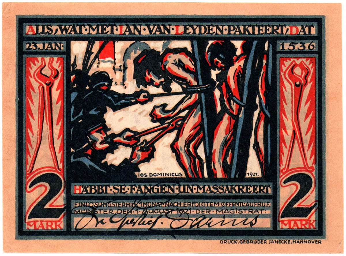 2 марки 1921 Notgeld der Stadt Münster