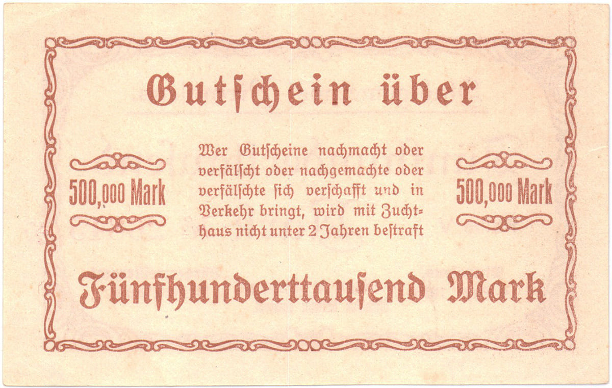 500 000 марок 1923 Stadtgemeinde Pirmasens