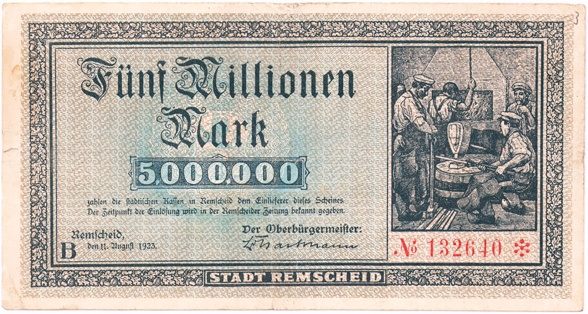 5 000 000 марок 1923 Stadt Remscheid