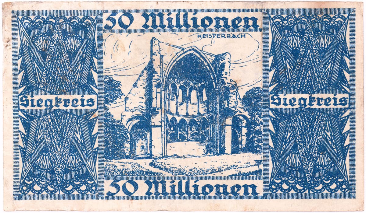 50 000 000 марок 1923 Stadt Siegburg