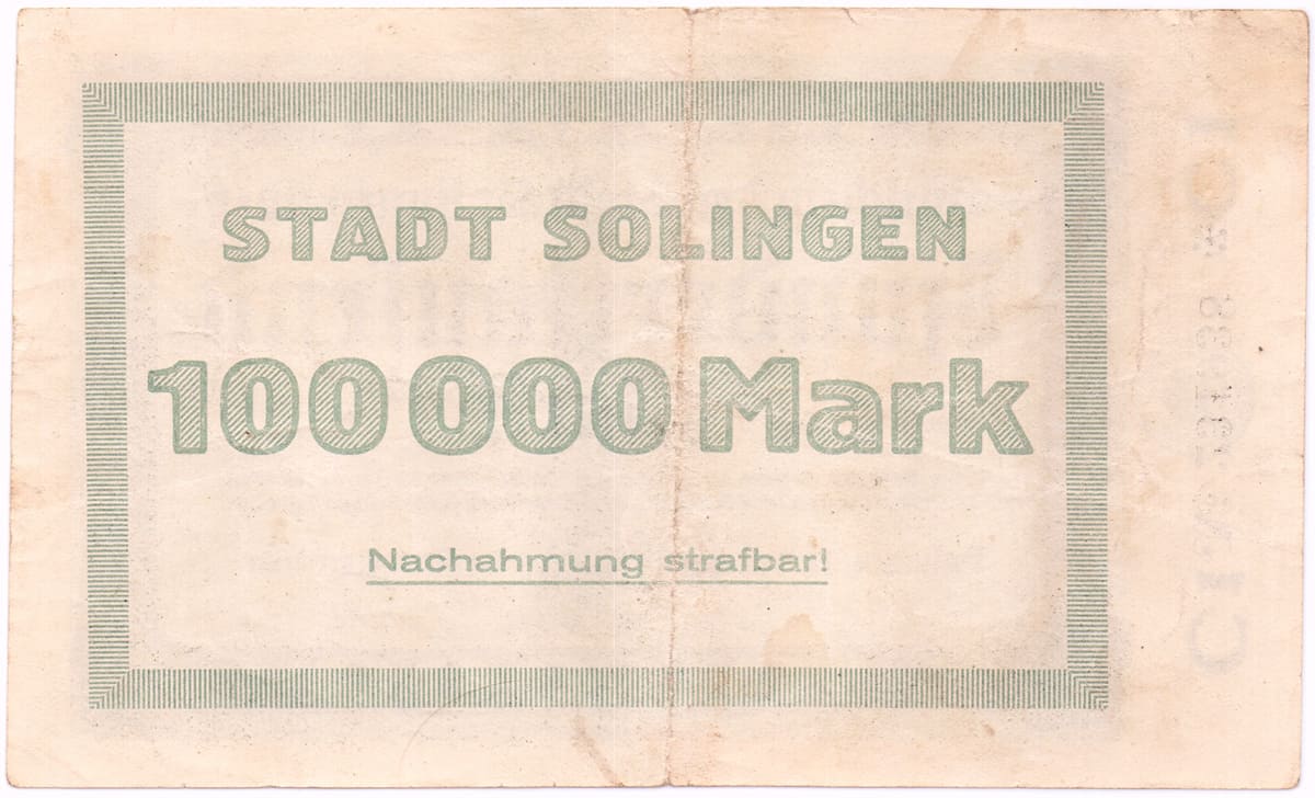 100 000 марок 1923 Stadt Solingen