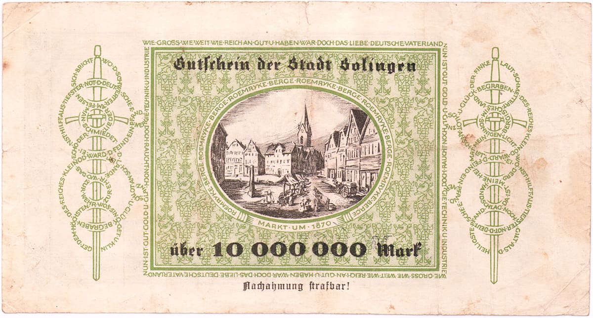 10 000 000 марок 1923 Stadt Solingen