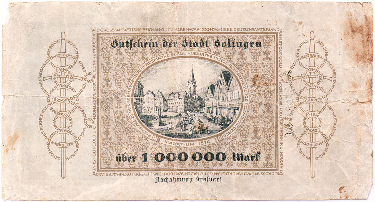 1 000 000 марок 1923 Stadt Solingen