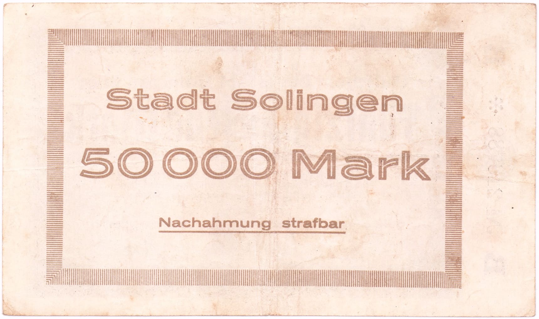 50 000 марок 1923 Stadt Solingen