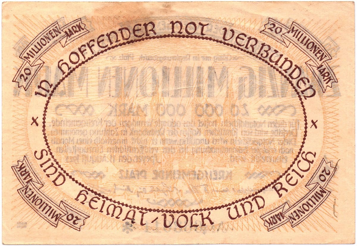20 000 000 марок 1923 Notgeldschein der Kreisgemeinde Pfalz