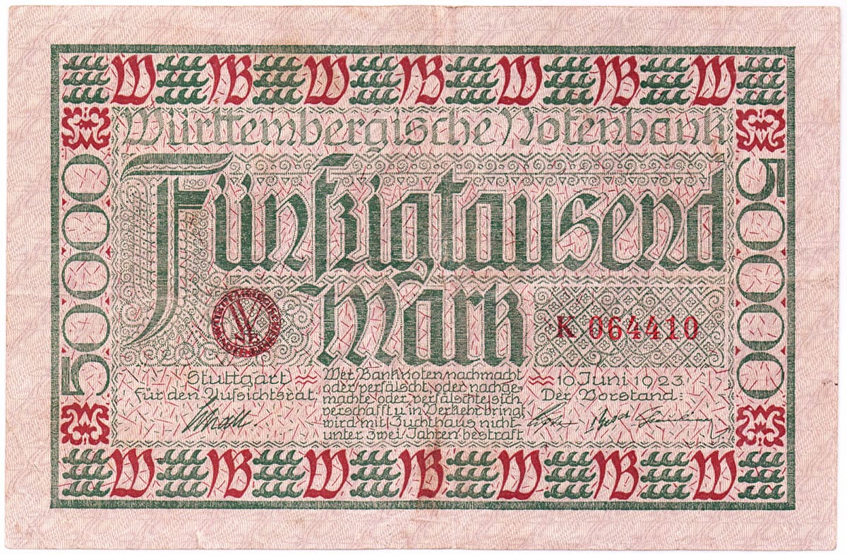 50 000 марок 1923 Württembergische Notenbank