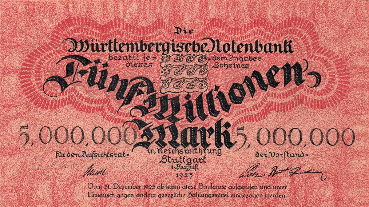 5 000 000 марок 1923 Württembergische Notenbank