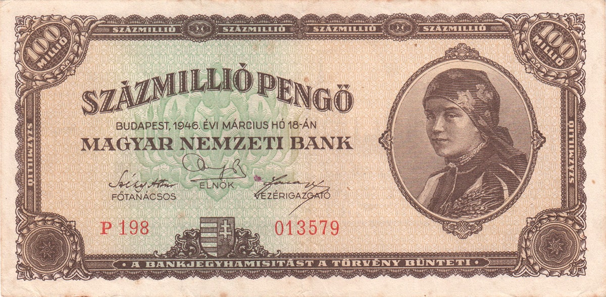 100 000 000 пенгё Венгрии 1946