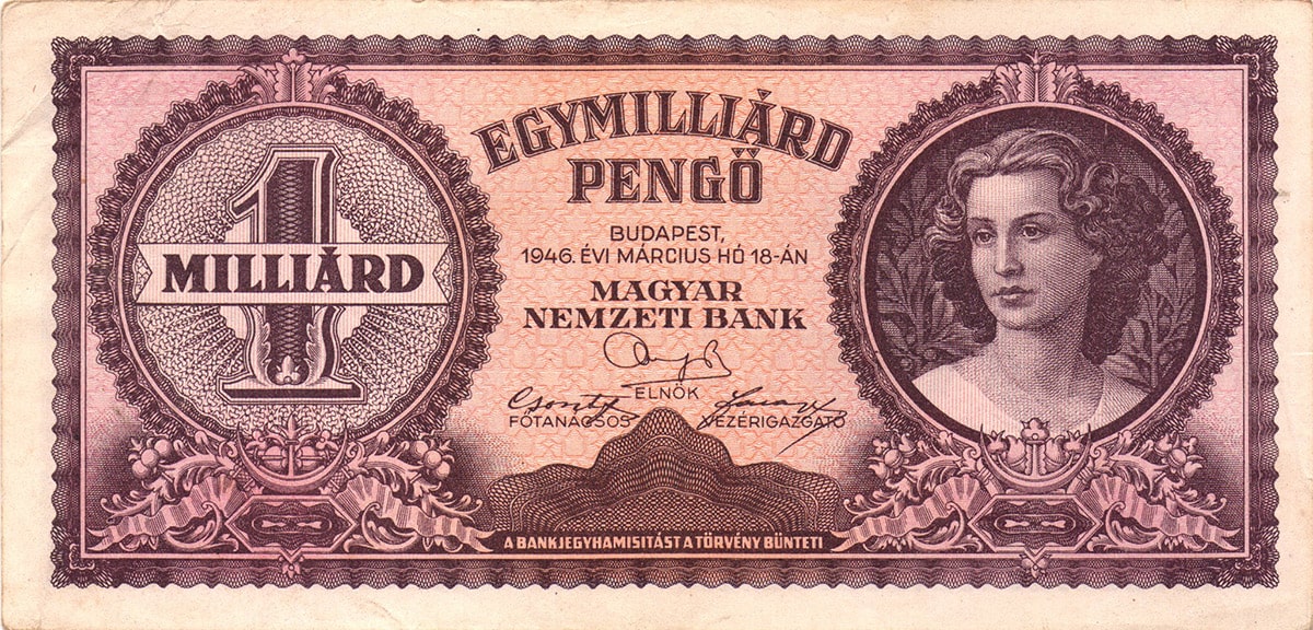 1 000 000 000 пенгё Венгрии 1946