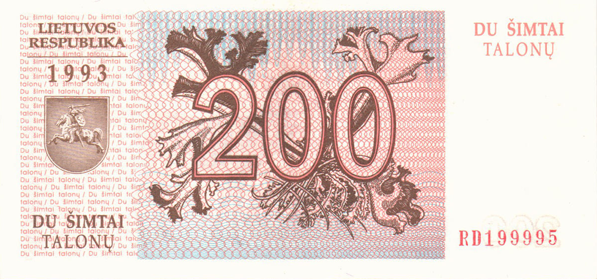 200 талонов 1993. Литва