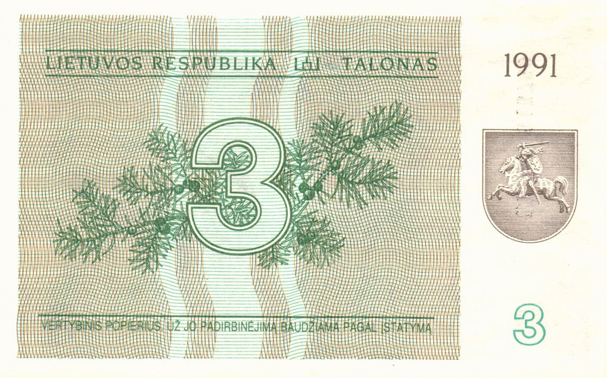 3 талона 1991. Литва