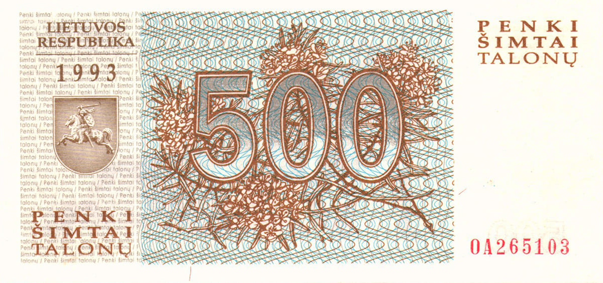 500 талонов 1993. Литва